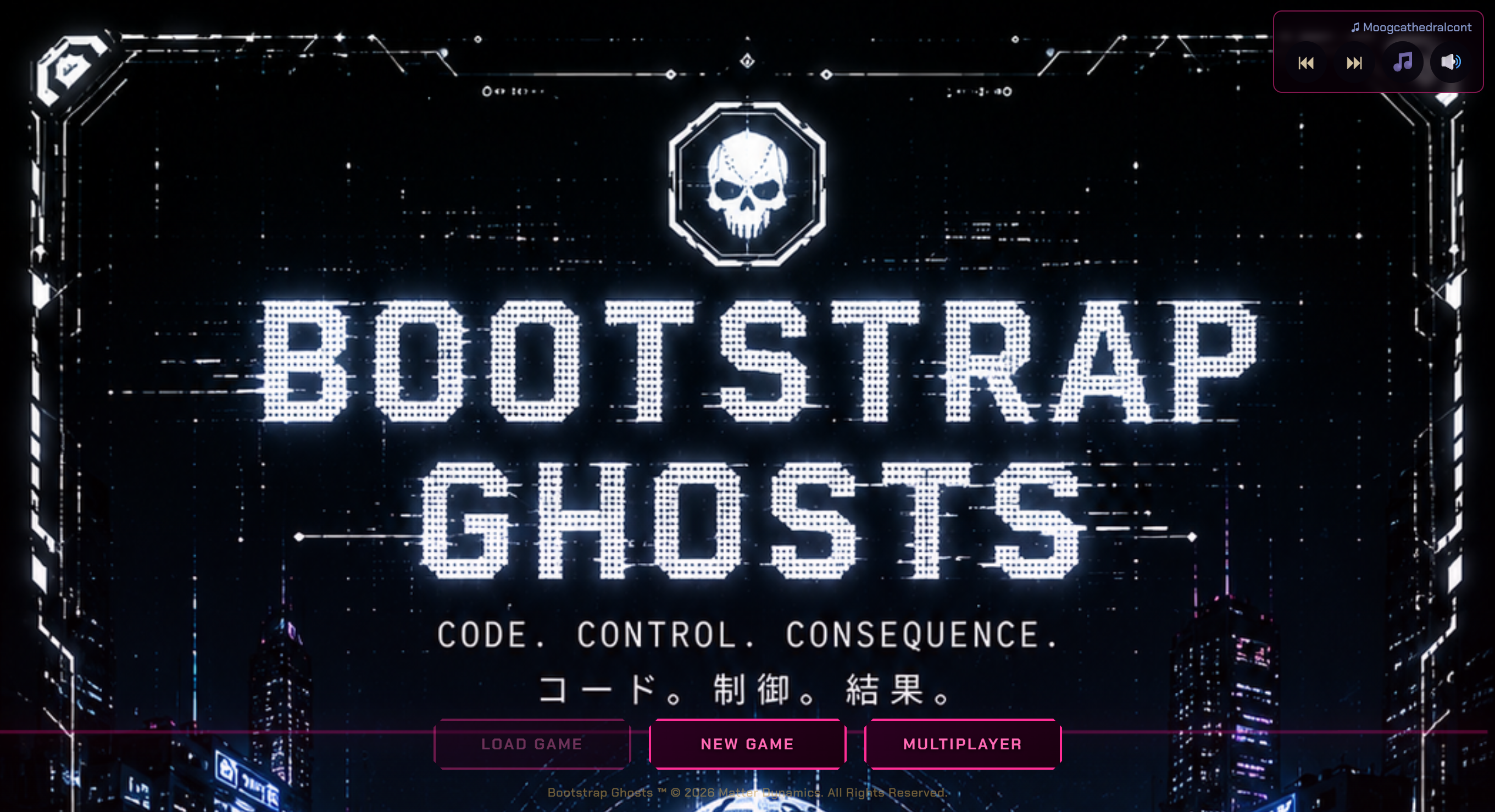 Bootstrap Ghosts main menu
